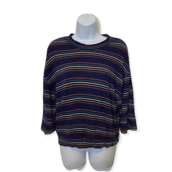 Sundry Kimono-Sleeve Striped Pullover Soft Sweatshirt Size 1 (S) - Picture 2 of 12